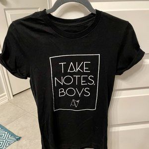 Androgynous Fox T-shirt, XS, "Take Notes, Boys"